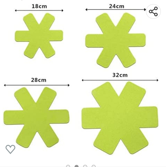Felt Pot Protectors Cookware Dividers Set of 4 Green NEW 4 Sizes - Picture 2 of 8